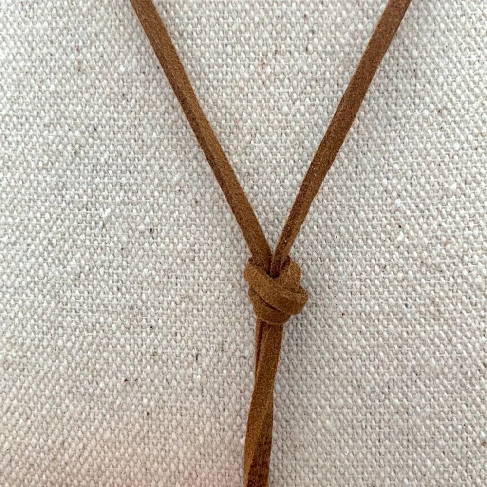 Bronze Tone Radial Medallion Tassel Necklace Long Drop